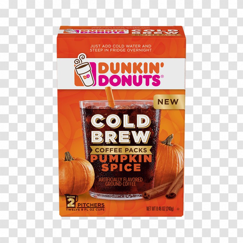 Cold Brew Coffee Pumpkin Pie Spice Dunkin' Donuts Transparent PNG