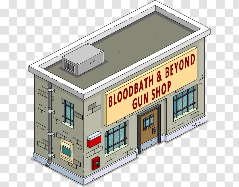 The Simpsons: Tapped Out Gun Shop Game Facade Control - Cahill Transparent PNG