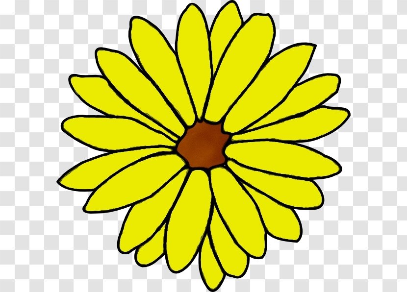 Clip Art Flower Openclipart Free Content - Common Daisy - Coloring Book Transparent PNG