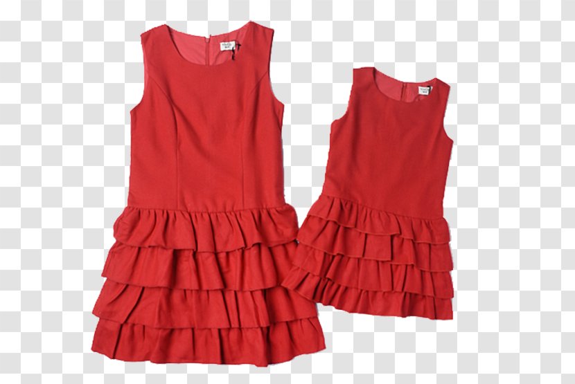 Red Icon - Dress - Family Fitted Round Neck Sleeveless Solid Color Cake Transparent PNG