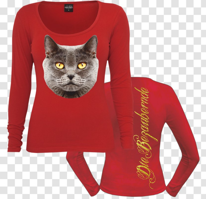 Long-sleeved T-shirt British Shorthair Sneakers - Small To Medium Sized Cats Transparent PNG