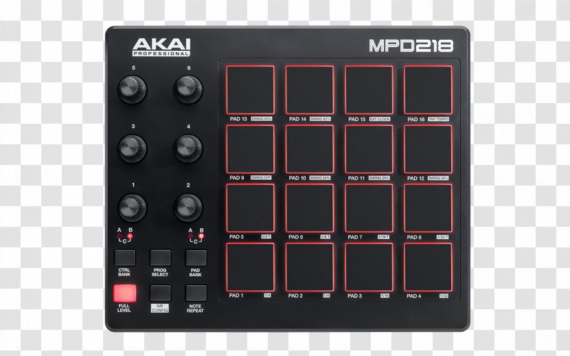 Akai Professional MPD218 MPC MIDI Controllers - Frame - USB Transparent PNG