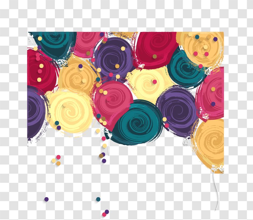 Birthday Cake Happy To You - Flower - Watercolor Background Vector Material Transparent PNG