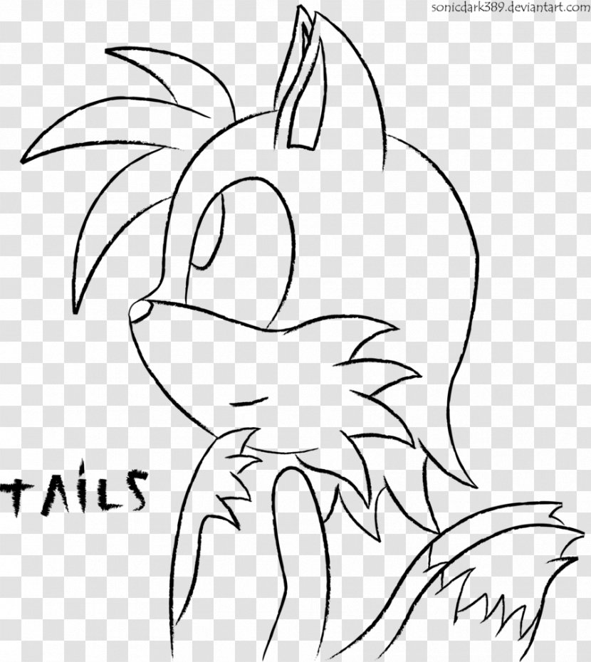 Tails Line Art Drawing Sketch - Frame - Fox Transparent PNG