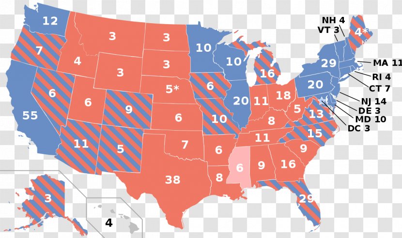 United States Presidential Election, 2020 US Election 2016 Republican Party Primaries, Of America Electoral College - Map Transparent PNG