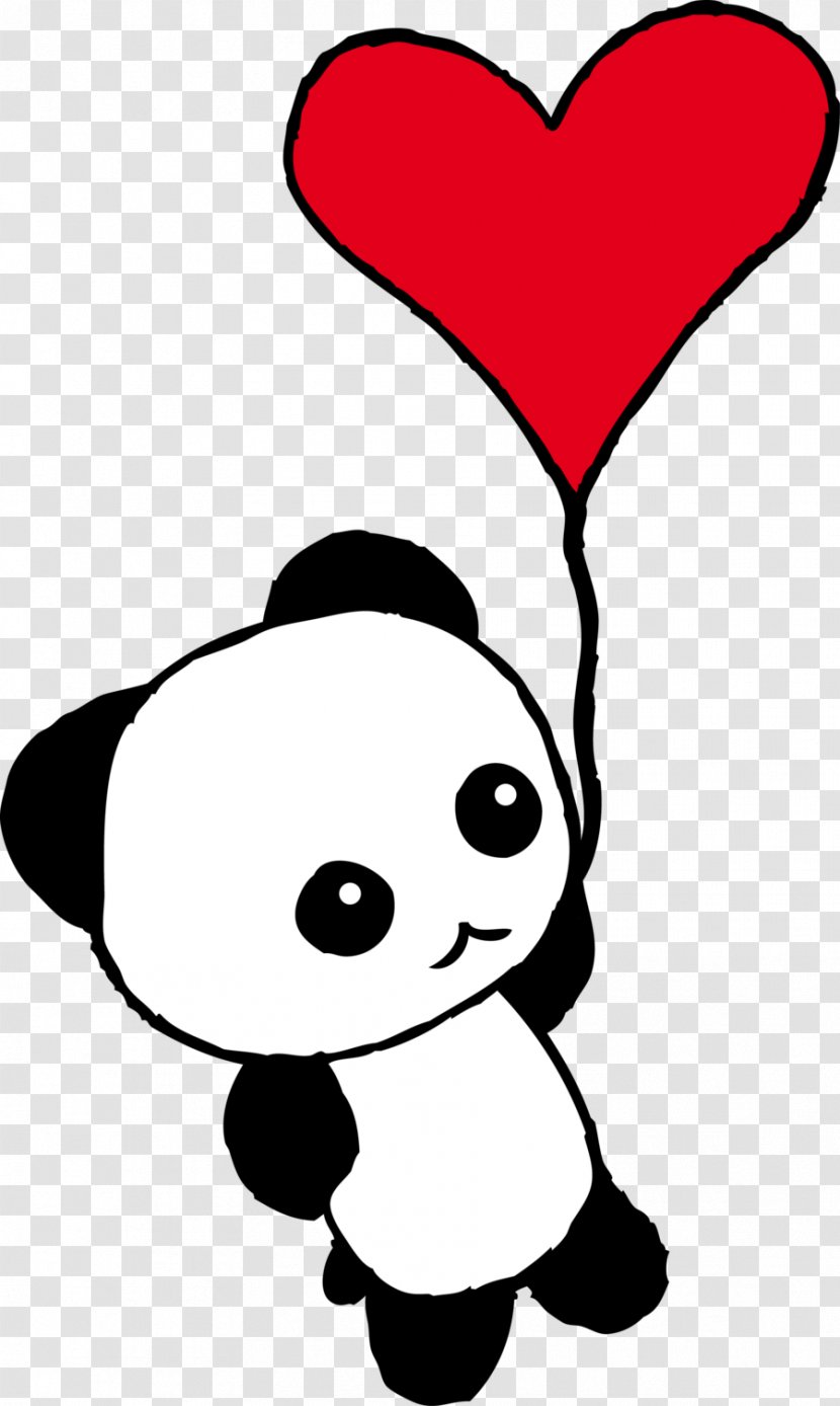 Giant Panda Drawing Cuteness Love - Silhouette Transparent PNG