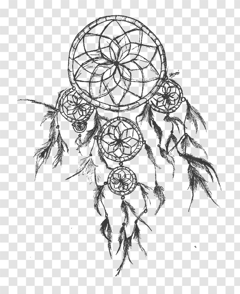 Tattoo Dreamcatcher Drawing Sketch - Feather Transparent PNG
