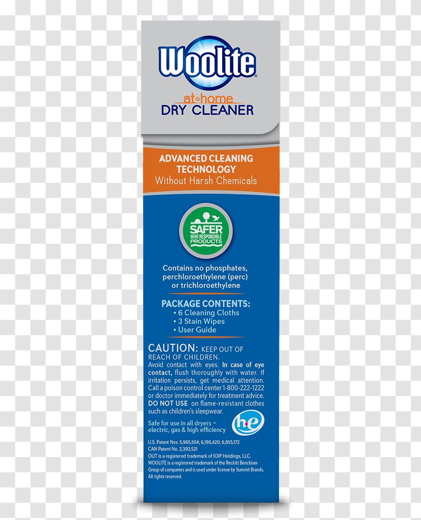 Dry Cleaning Clothing Brand Woolite - Home Transparent PNG