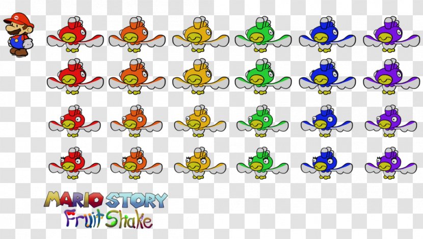 Paper Mario Series Yoshi Fangame Nintendo - Body Jewelry - Fruits Shake Transparent PNG