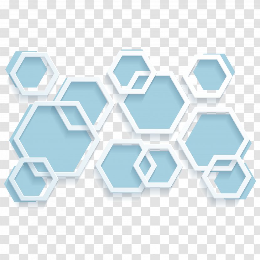Hexagon Geometry Blue - Shape Transparent PNG