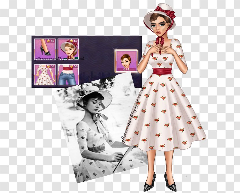 Fashion Illustration Barbie Drawing Portrait - Audrey Hepburn Roman Holiday Transparent PNG