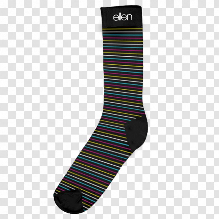 Sock Black M - Striped Stockings Transparent PNG