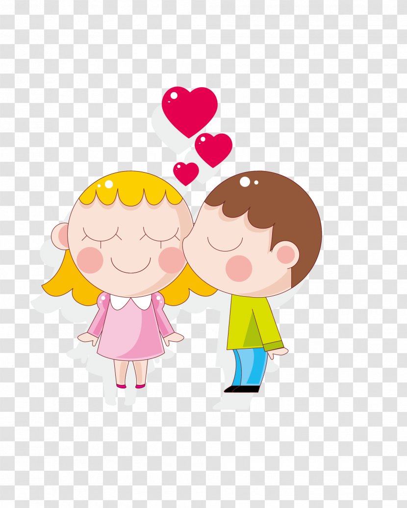 Kiss Free Content Emoticon Clip Art - Frame - Cartoon Cute Couple Transparent PNG