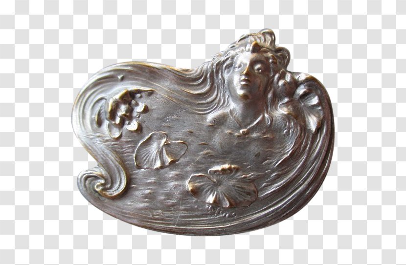 Art Nouveau Silver Brooch Gold - Metal Transparent PNG