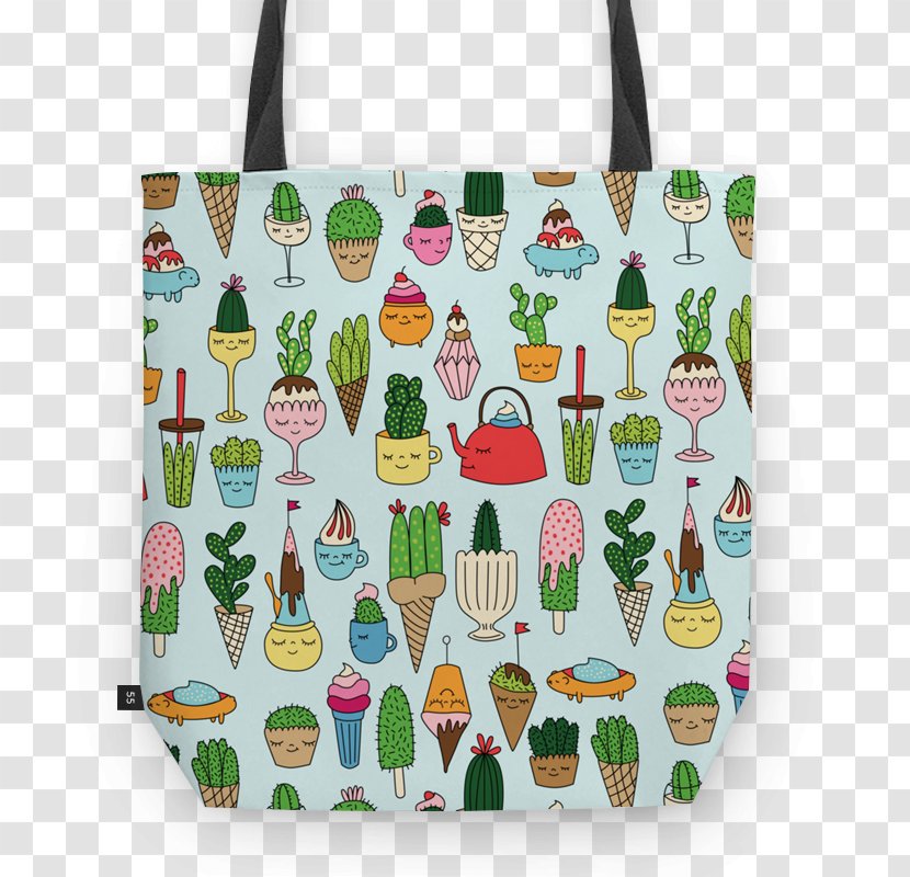 Tote Bag Ice Cream Art Handbag Cactaceae - Cactus Transparent PNG