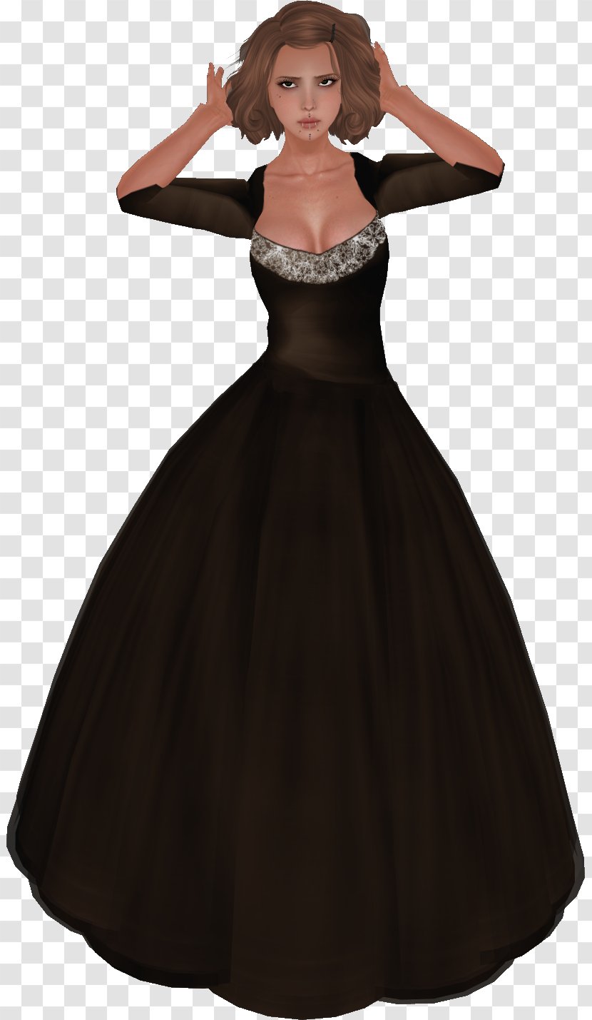 Little Black Dress Satin Gown Shoulder - Watercolor Transparent PNG
