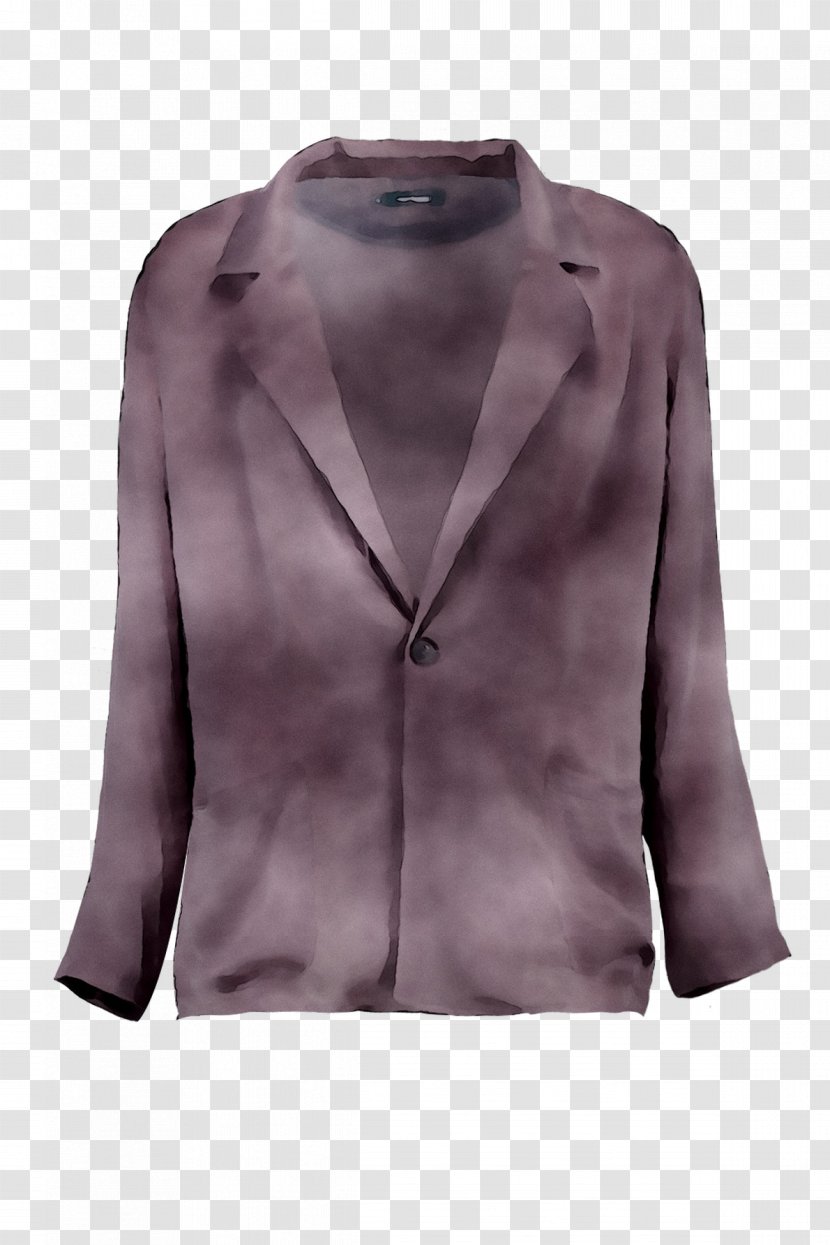 Blazer Blouse Sleeve Purple Neck Transparent PNG