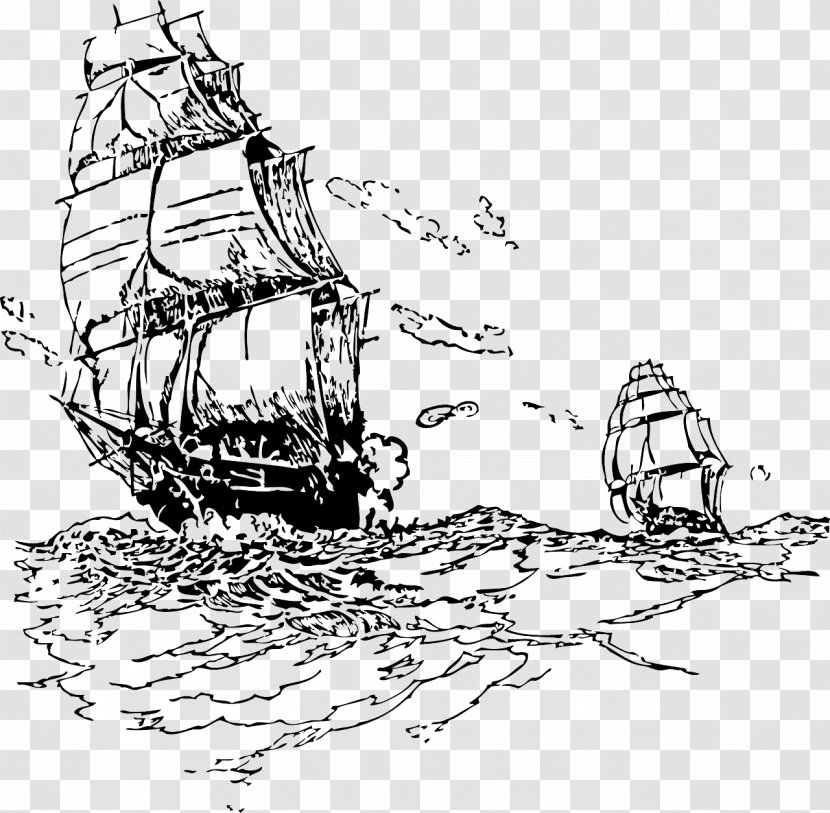 Sailing Ship Sailor Piracy - Boat - Sail Transparent PNG