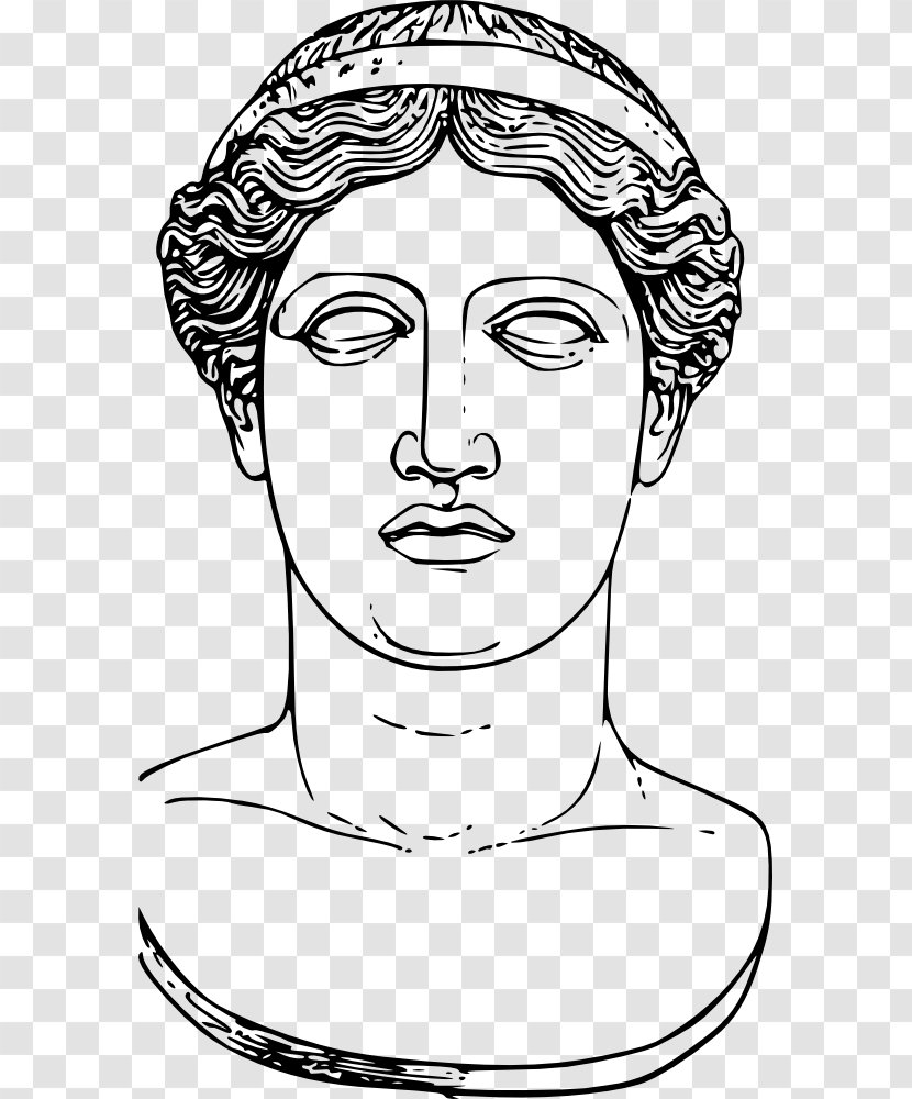 Roman Sculpture Clip Art - Black And White Transparent PNG