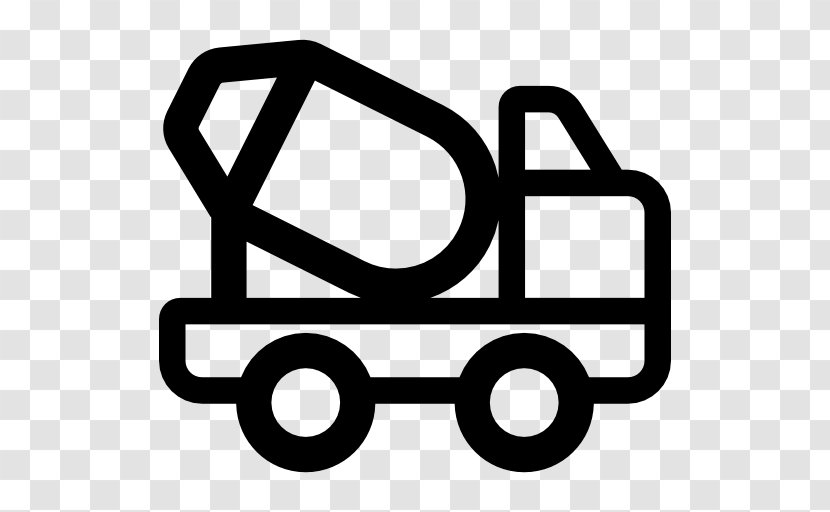 Car Truck Transport Vehicle Cement Mixers - Black And White - Concrete Mixer Transparent PNG