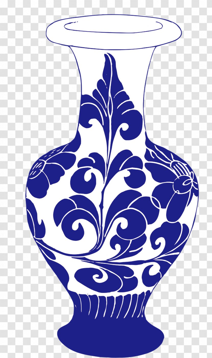 Vase Blue And White Pottery Ceramic Clip Art - Classic Jar Transparent PNG
