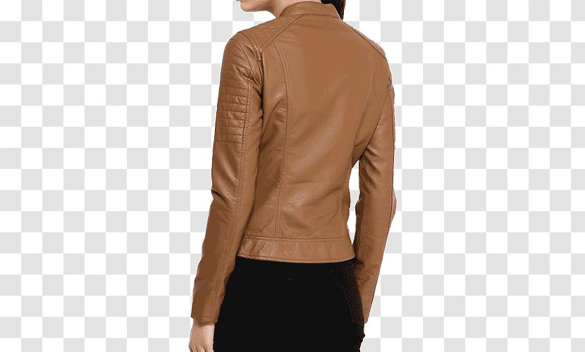 Leather Jacket Coat Clothing - Neck Transparent PNG