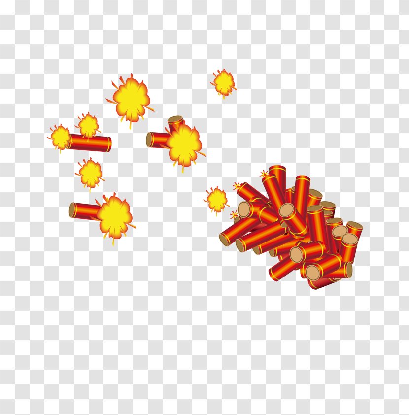 Vector Exploding Firecrackers - Orange - Sound Transparent PNG