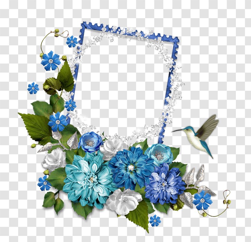 Paper Digital Scrapbooking Picture Frames Christmas - Blue - Beautiful Flower Cluster Transparent PNG