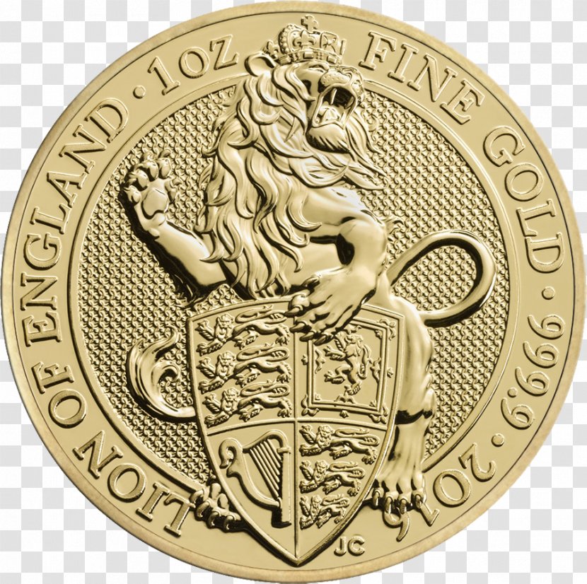 Royal Mint The Queen's Beasts Gold Coin Bullion - Coins Transparent PNG