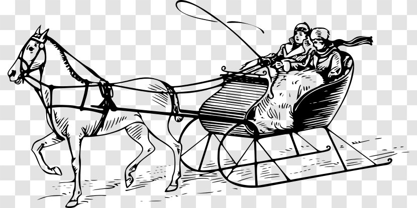 Clydesdale Horse Sled Equestrian Pulling Clip Art - Cart - Drawn Transparent PNG