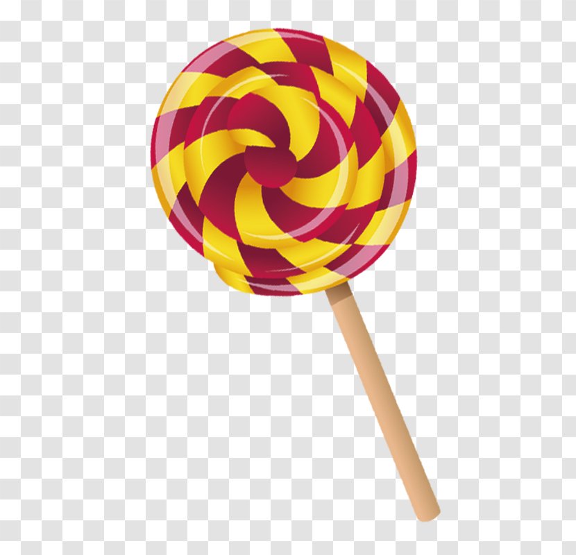 Lollipop Yellow - Candy - Red And Transparent PNG