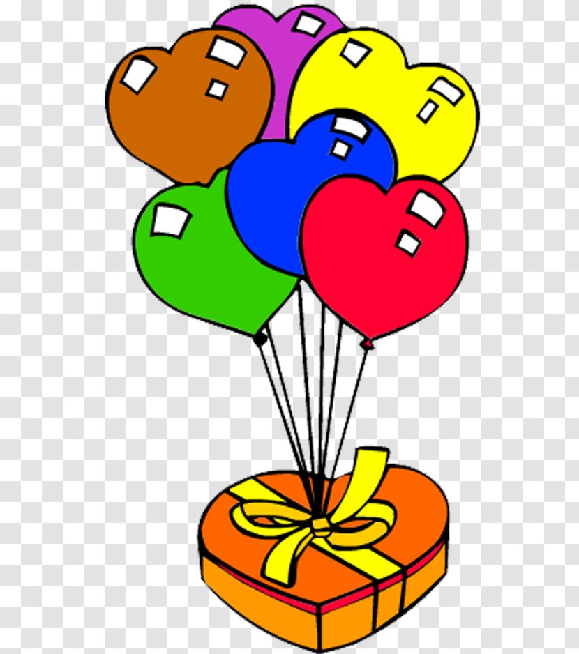 Drawing Gift Ballonnet Balloon - Cartoon - Color Heart-shaped Balloons Box  Transparent PNG