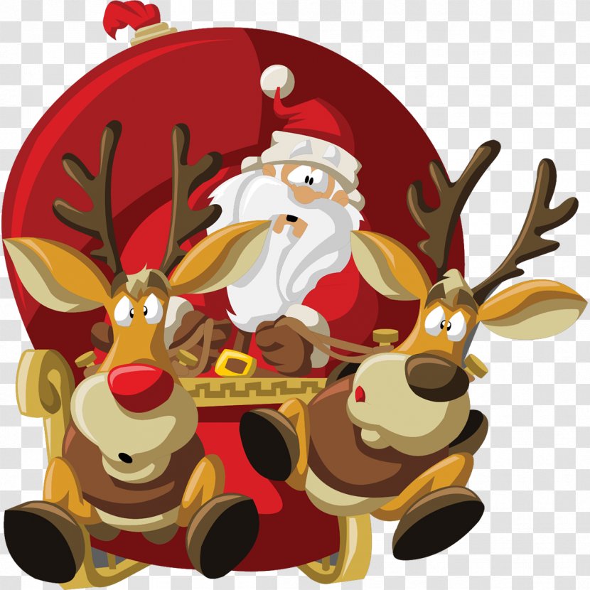 Santa Claus Christmas Day Reindeer Illustration Vector Graphics - Ornament Transparent PNG