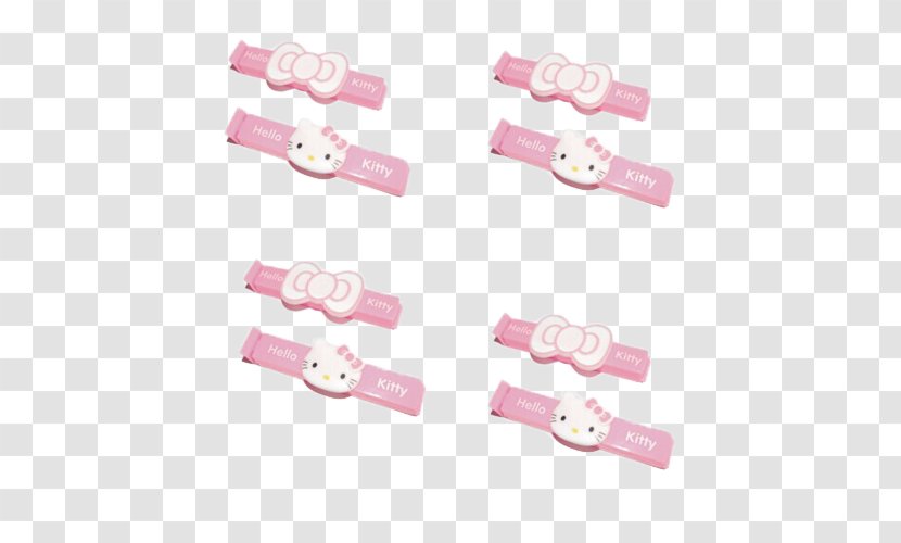 Hello Kitty Cat - Ribbon - No Mouth Pink Seal Clip Transparent PNG
