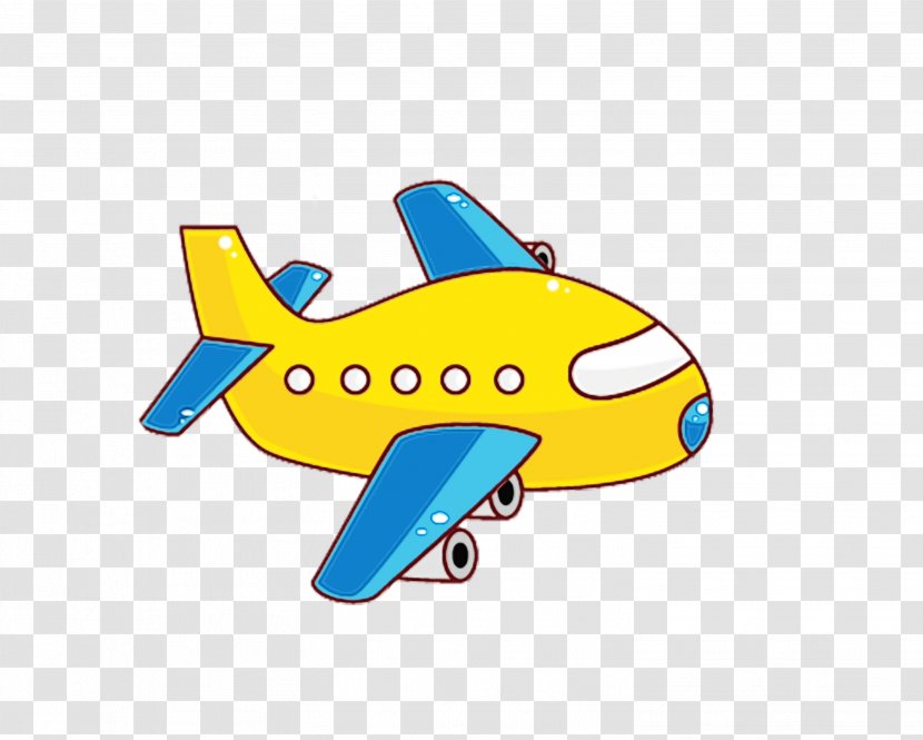 Airplane Cartoon Air Travel Clip Art Yellow - Aircraft - Fish Mode Of Transport Transparent PNG