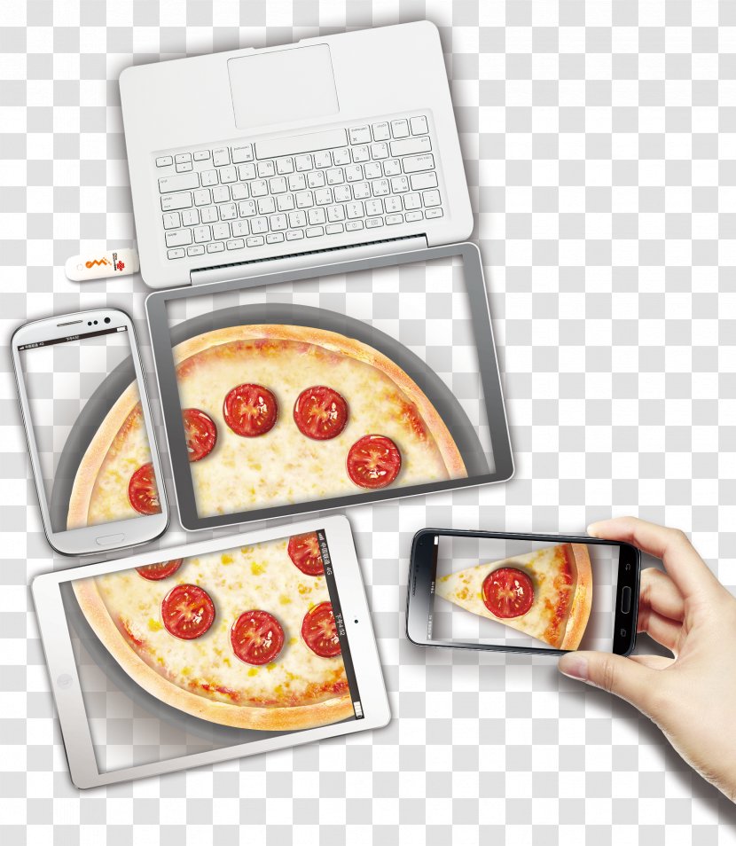 Laptop Pizza - Meal - Phone Notebook Screen Tablet Creative Transparent PNG