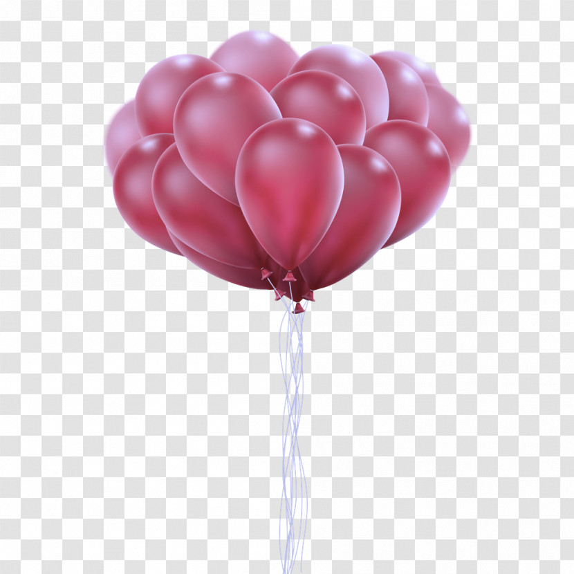 Balloon Party Globos Rojos Pink Luftballons Rot - Metallic (glänzend) Ø 30 Cm Transparent PNG