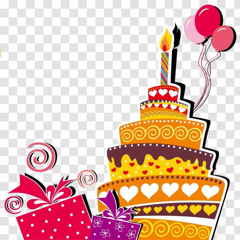 Birthday Cake Wedding Invitation Happy To You - Cuisine - Cartoon Transparent PNG