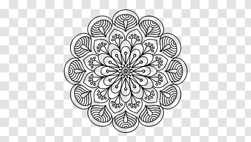 Mandala Coloring Book Drawing Floral Design - Area Transparent PNG