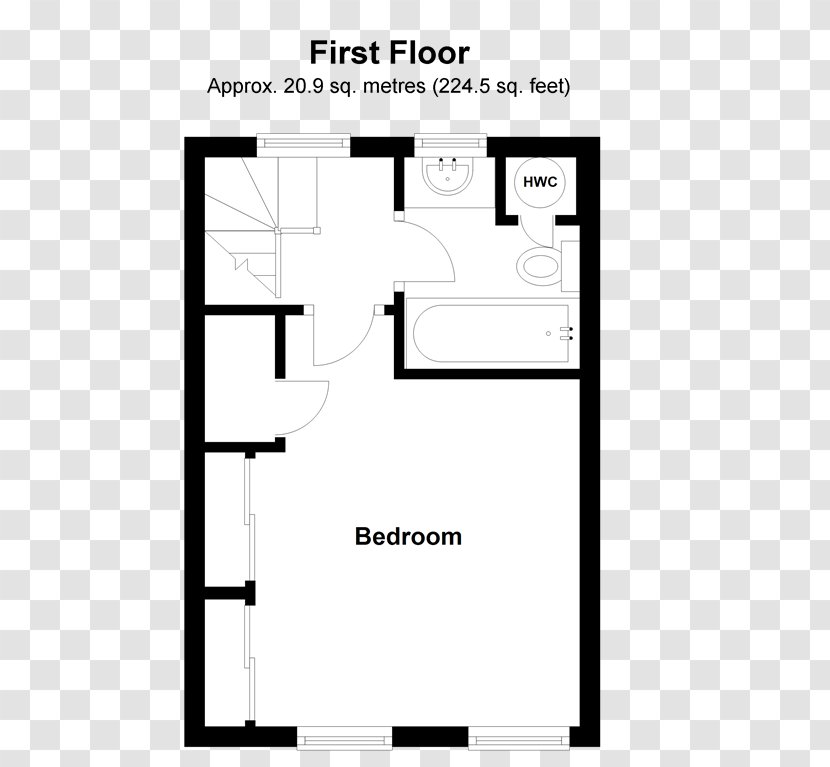 Winston Towers Studio Apartment House Floor Plan - Drawing Transparent PNG