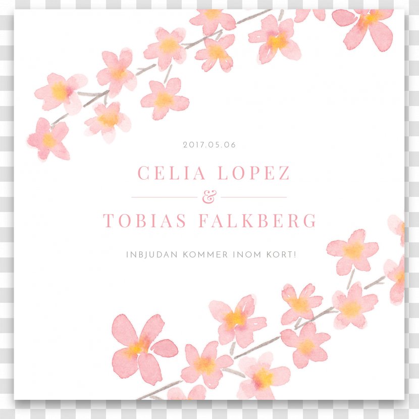 Wedding Invitation Paper Floral Design Convite - Save The Date - Typo Transparent PNG