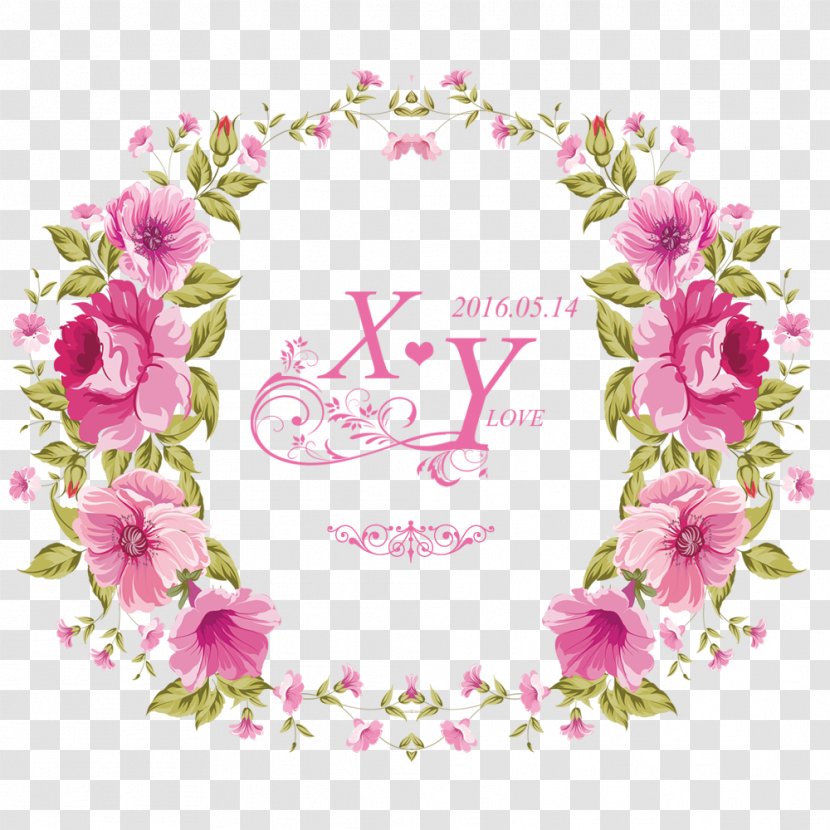 China Flower Wreath Garland Crown - Pink - Wedding Lace Transparent PNG