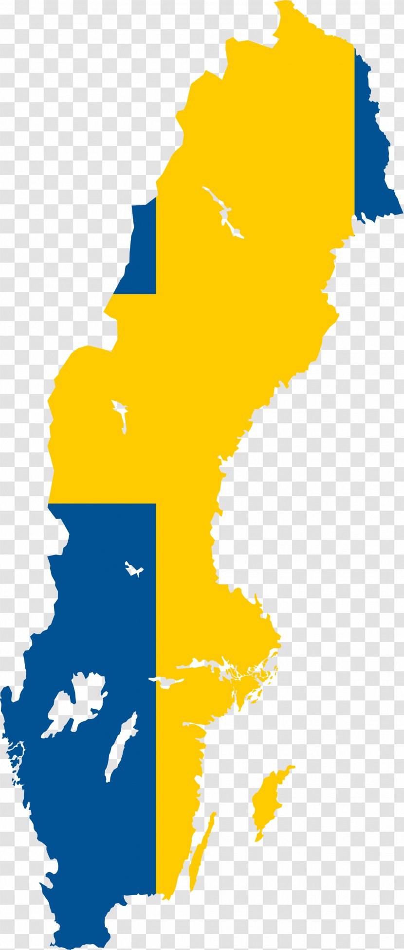 Flag Of Sweden World Map - Yellow Transparent PNG