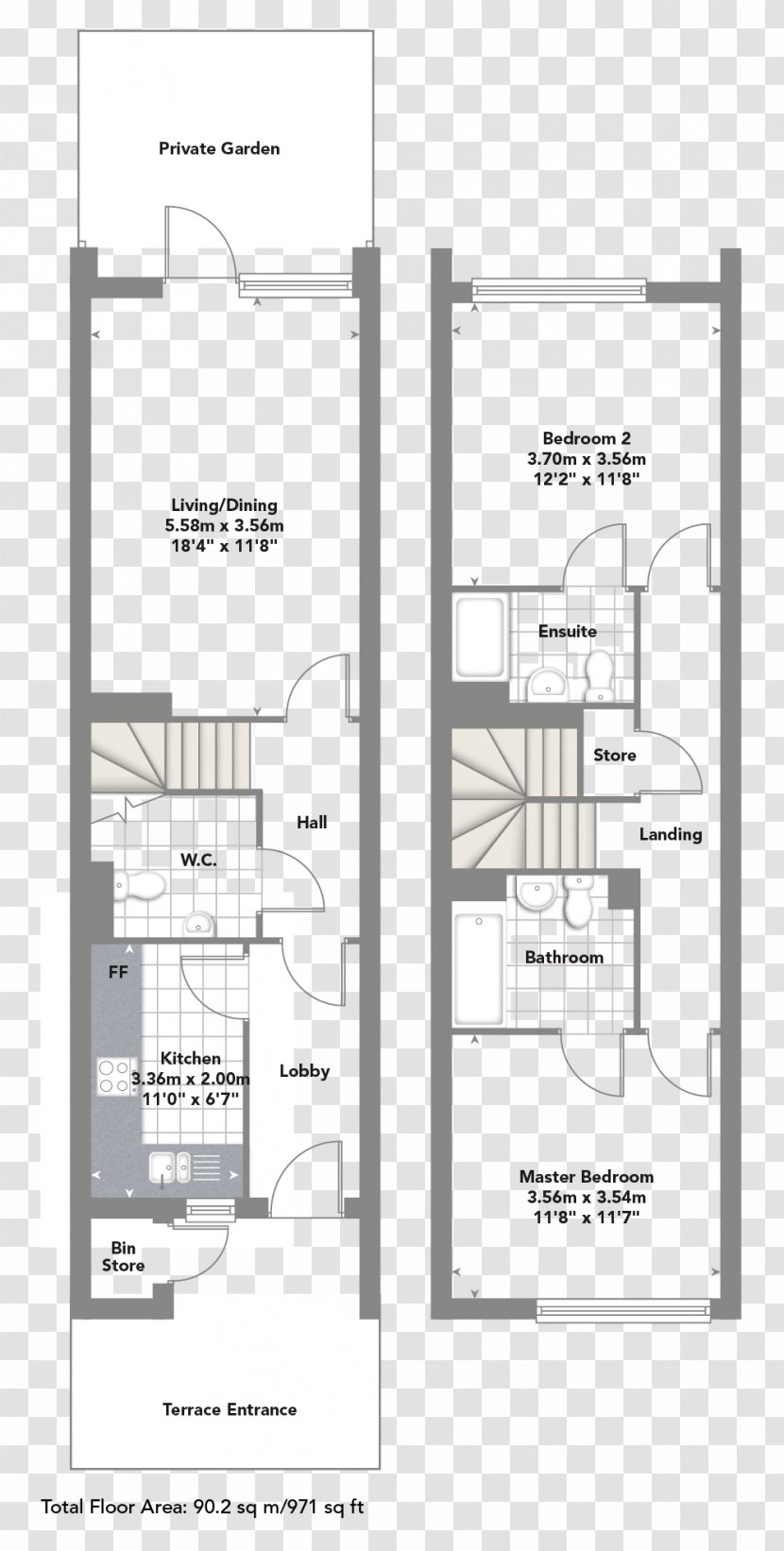 Finchley Apartment Floor Plan Duplex Kitchen - Carrington Mortgage Uk Limited Transparent PNG