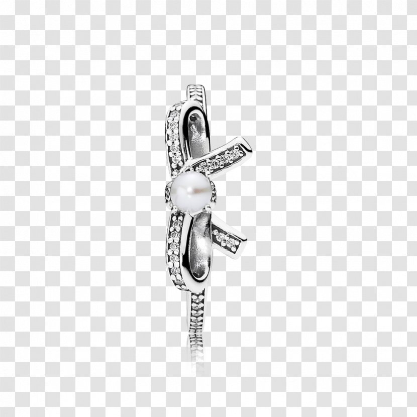 Pandora Ring Charm Bracelet Silver - Pearl Transparent PNG
