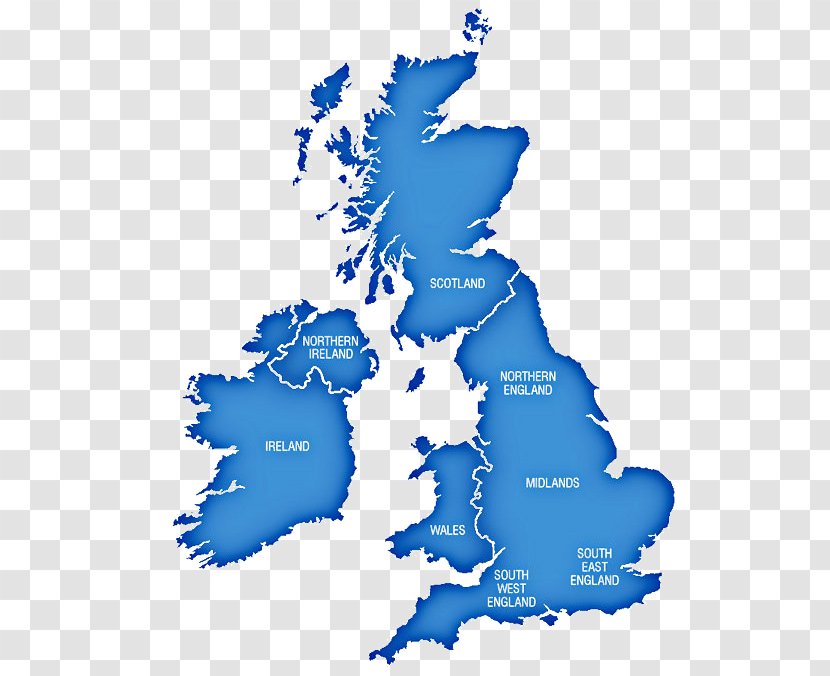 England British Isles Blank Map - Road Transparent PNG
