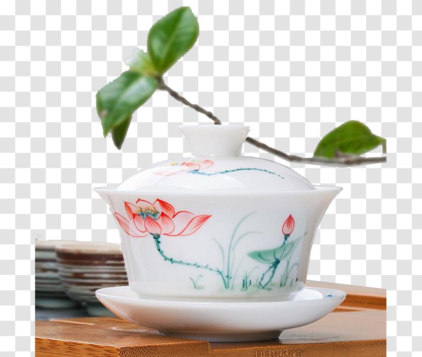 Tea Porcelain Gaiwan Coffee Cup Ceramic - Teacup Transparent PNG