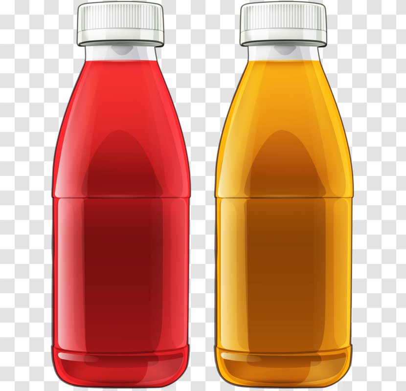 Liquid Glass Bottle Yellow - Red - Filled With Transparent PNG
