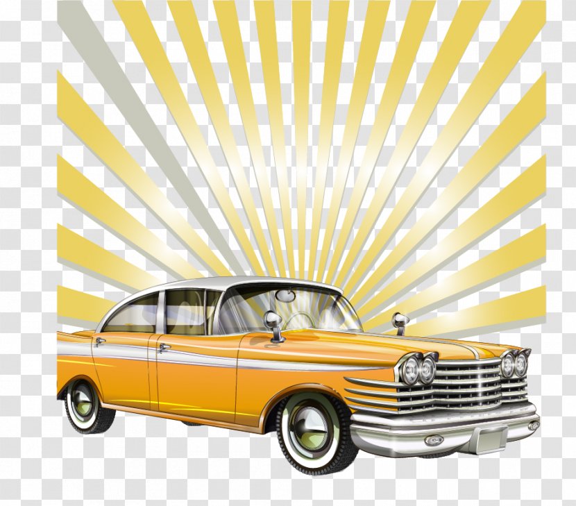 Vintage Car Classic - Poster Old Vector Material Transparent PNG