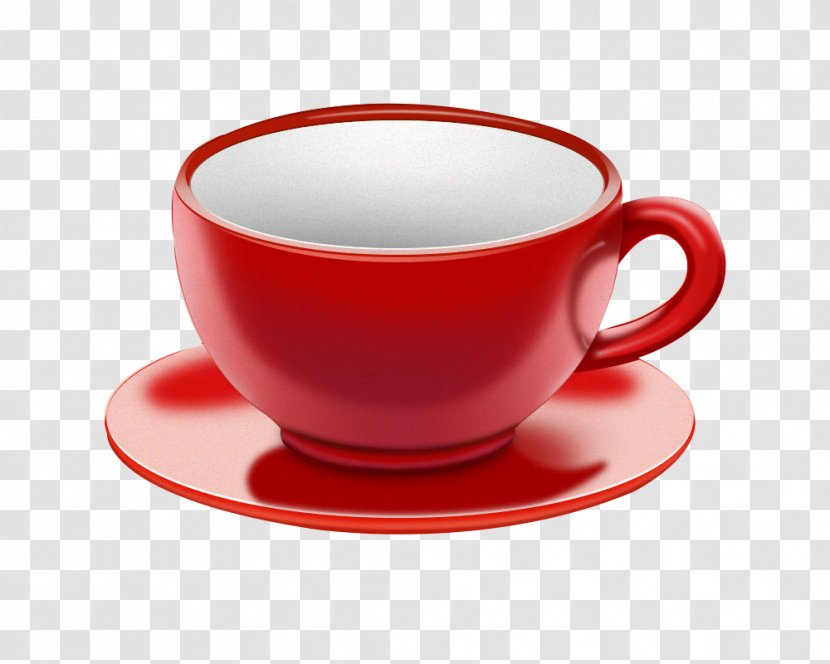 Coffee Cup Espresso - Red Transparent PNG